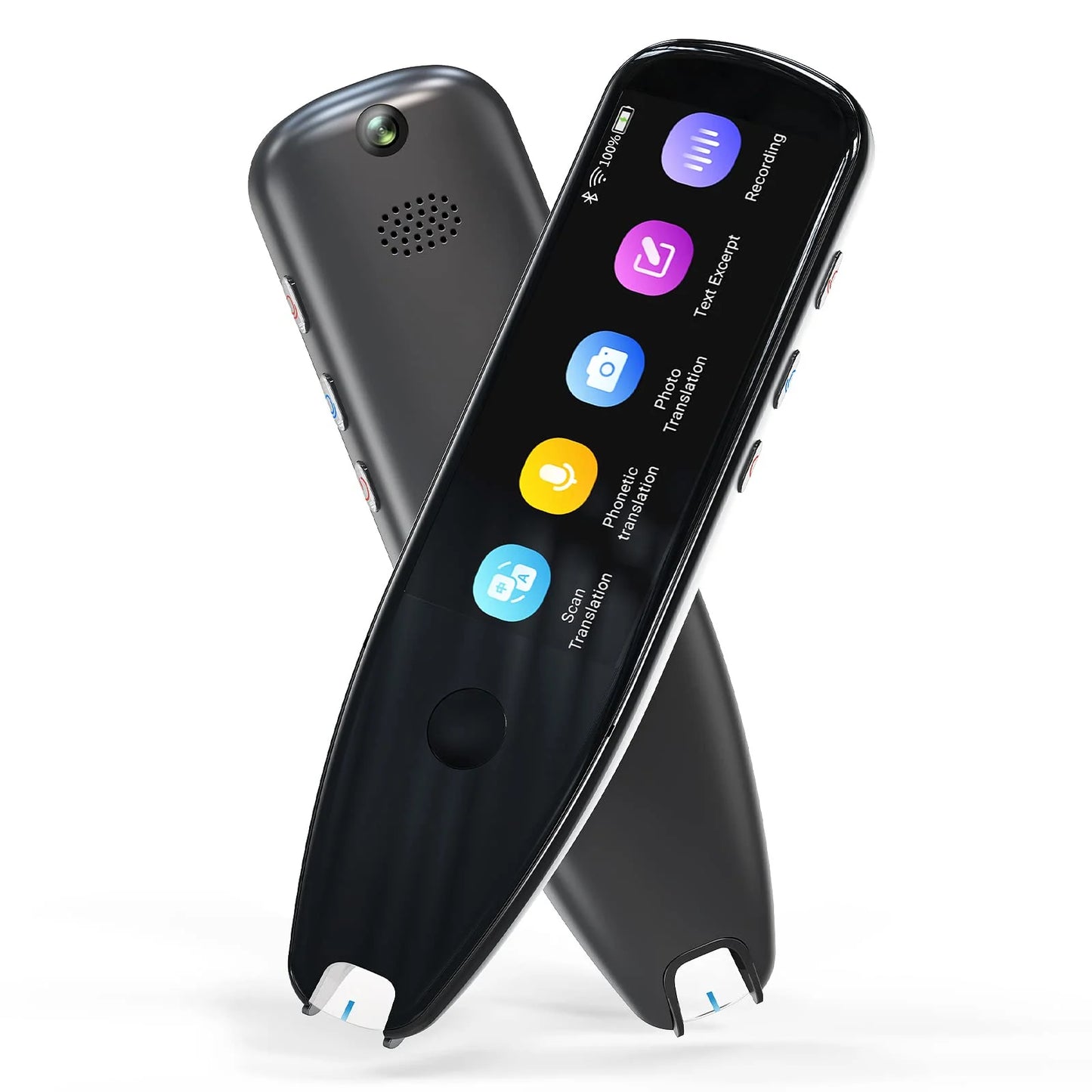 Language Translator Device,Translator Pen Reading Tool for Dyslexia, Reader Pen Translation Scanner Dictionary Pen with Voice & Camera Translators, Portable Translator for Language Learners, Black